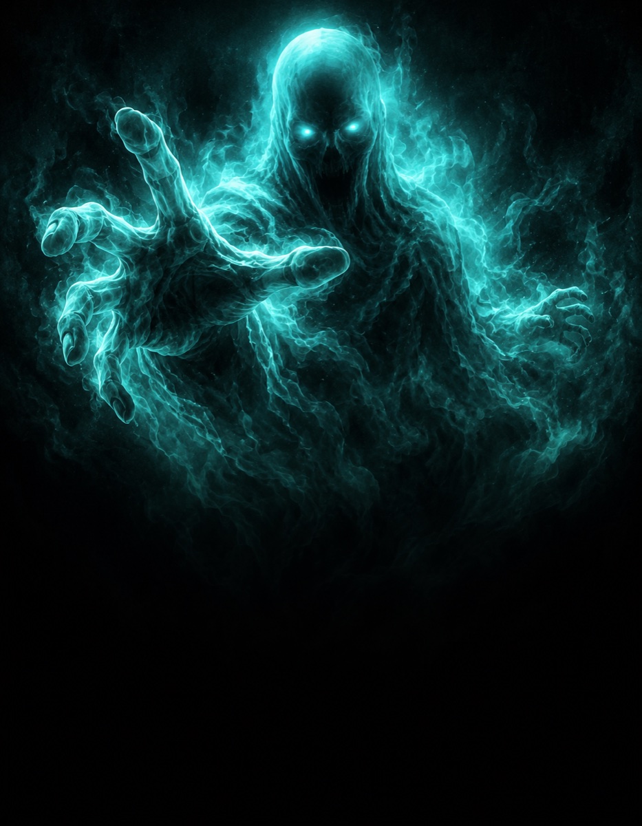 A spectral apparition rising from fog in the Hollow app